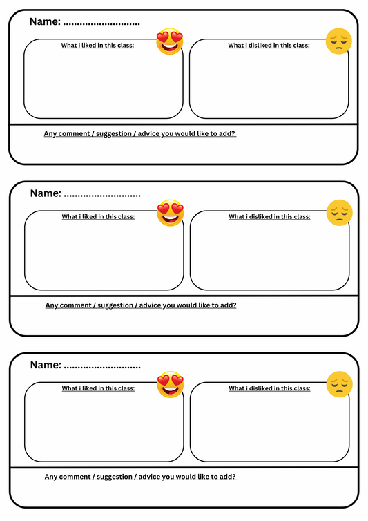 استبيان نهاية الكورس - انجليزي - Kitty Print Co