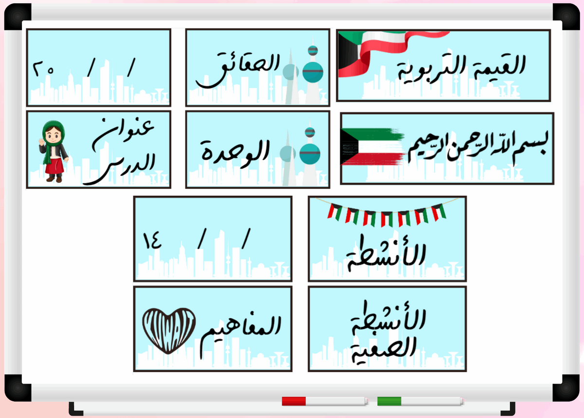 بطاقات السبورة - اجتماعيات