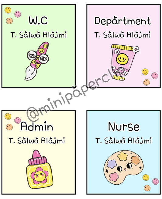 بطاقات استئذان ألوان - Mini Paperclip