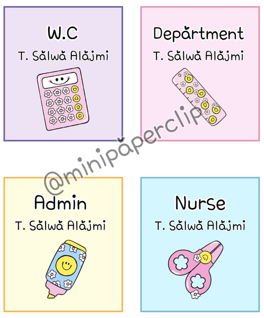 بطاقات استئذان ثيم مدرسة كيوت - Mini Paperclip