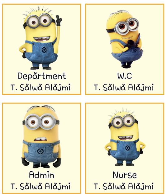 بطاقات استئذان ثيم مينيونز - Mini Paperclip